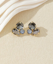 Boucles d’oreilles puces en verre facetté – 27AHBOL028