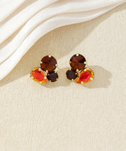 Boucles d’oreilles puces en verre facetté – 27AHBOL028