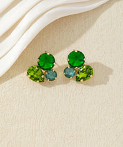 Boucles d’oreilles puces en verre facetté – 27AHBOL028