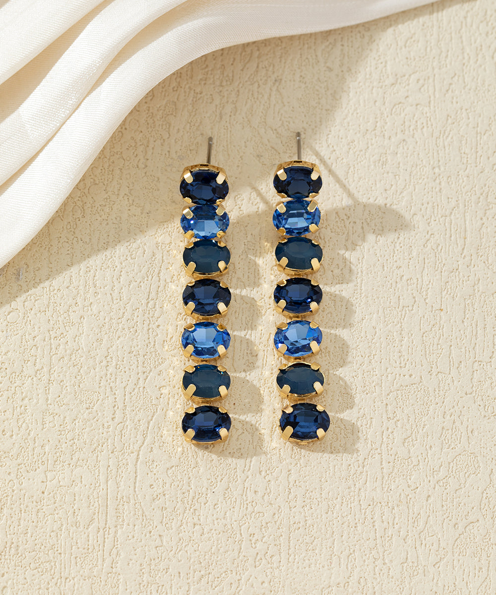 Boucles d’oreilles pendantes en verre facetté – 27AHBOL029