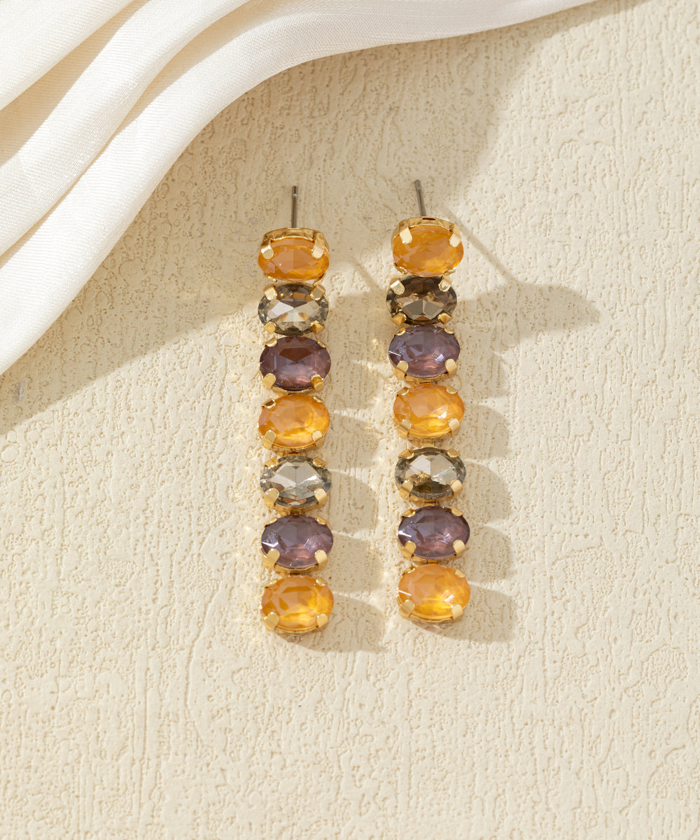 Boucles d’oreilles pendantes en verre facetté – 27AHBOL029
