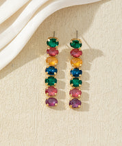 Boucles d’oreilles pendantes en verre facetté – 27AHBOL029