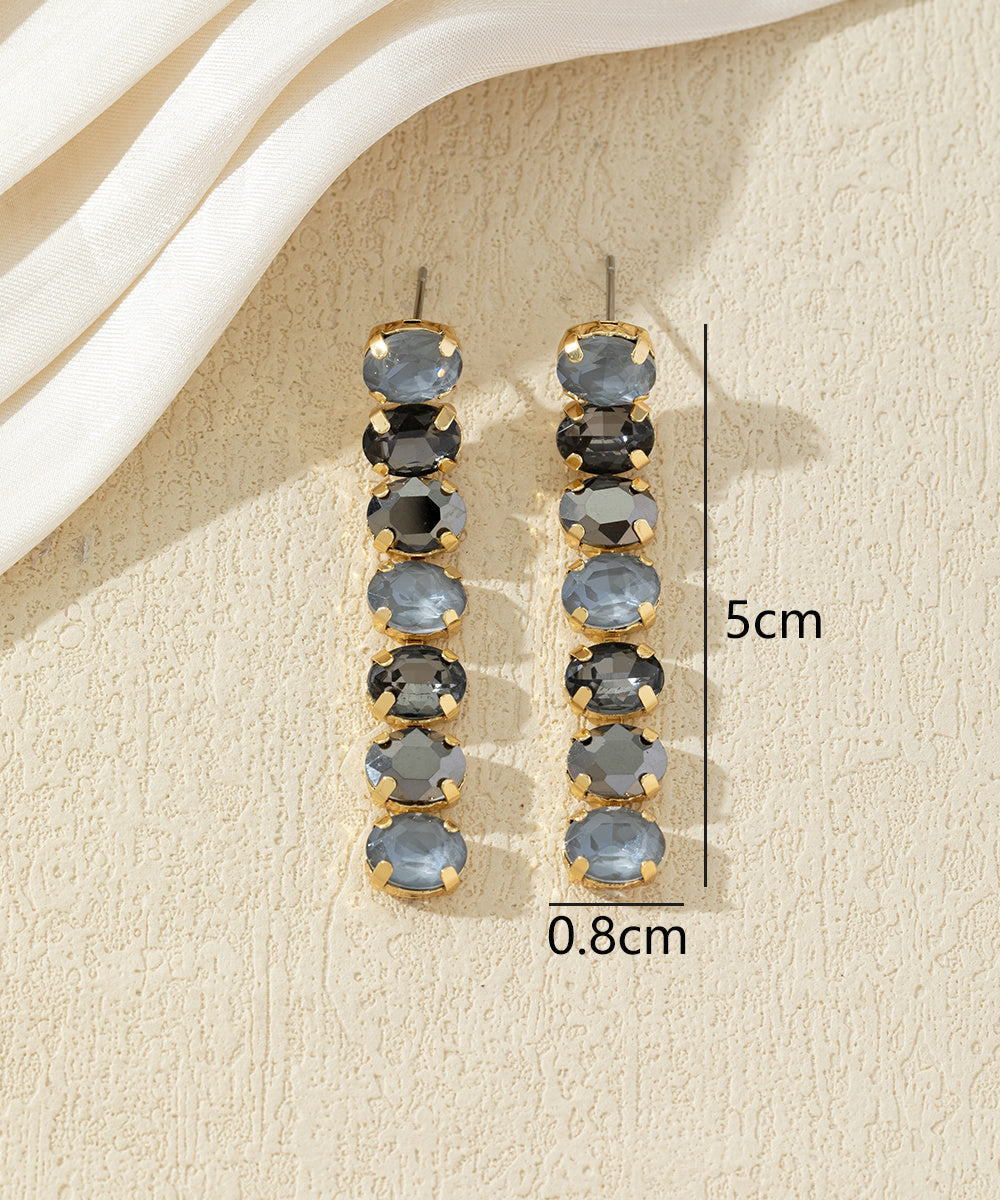 Boucles d’oreilles pendantes en verre facetté – 27AHBOL029