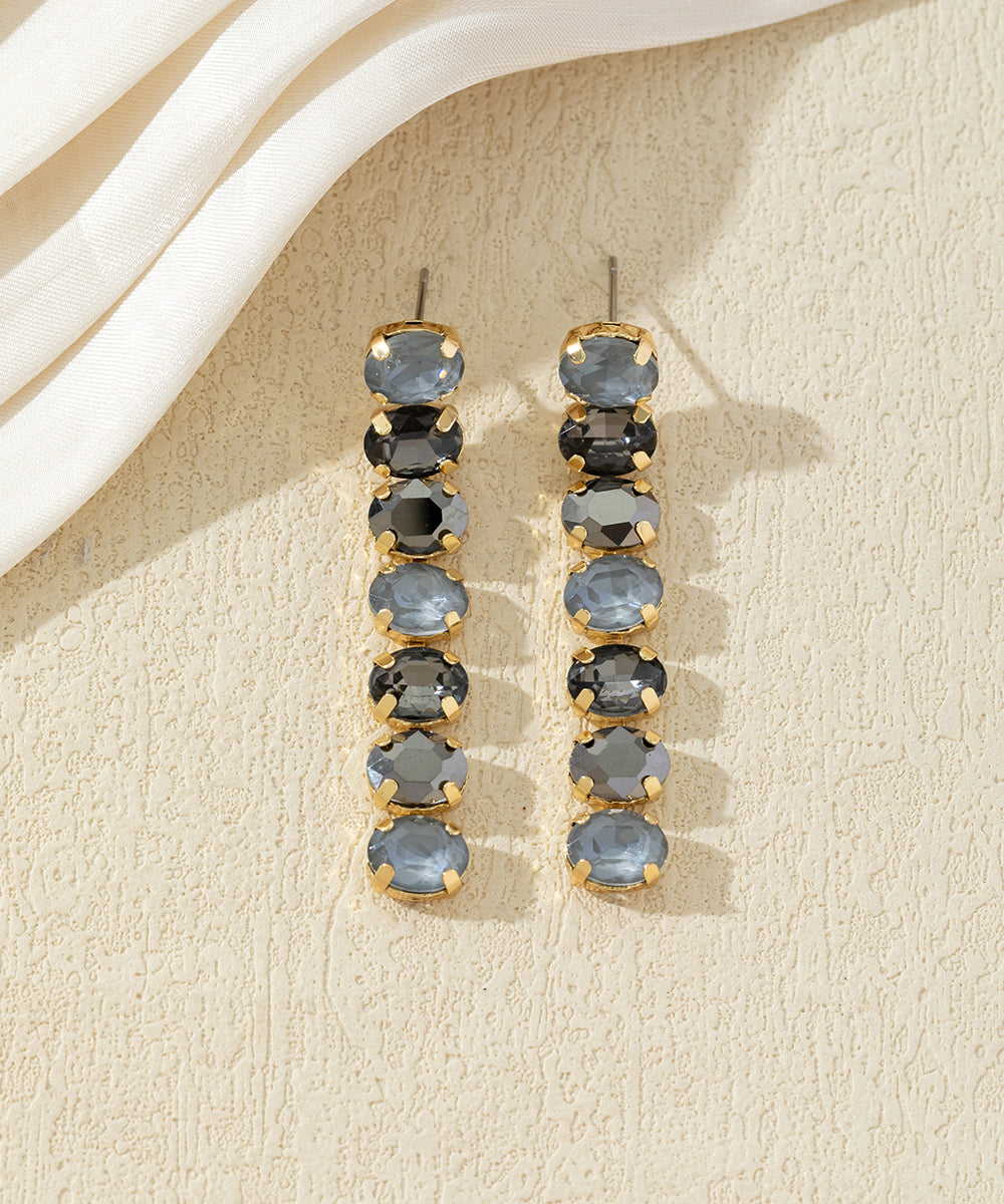 Boucles d’oreilles pendantes en verre facetté – 27AHBOL029