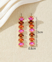 Boucles d’oreilles pendantes en verre facetté – 27AHBOL029