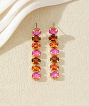 Boucles d’oreilles pendantes en verre facetté – 27AHBOL029