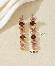 Boucles d’oreilles pendantes en verre facetté – 27AHBOL029