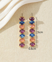 Boucles d’oreilles pendantes en verre facetté – 27AHBOL029