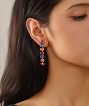 Boucles d’oreilles pendantes en verre facetté – 27AHBOL029