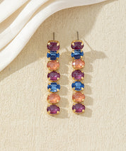 Boucles d’oreilles pendantes en verre facetté – 27AHBOL029