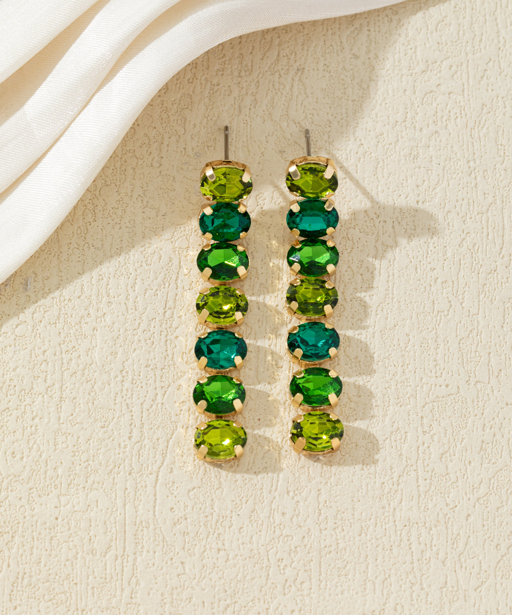 Boucles d’oreilles pendantes en verre facetté – 27AHBOL029