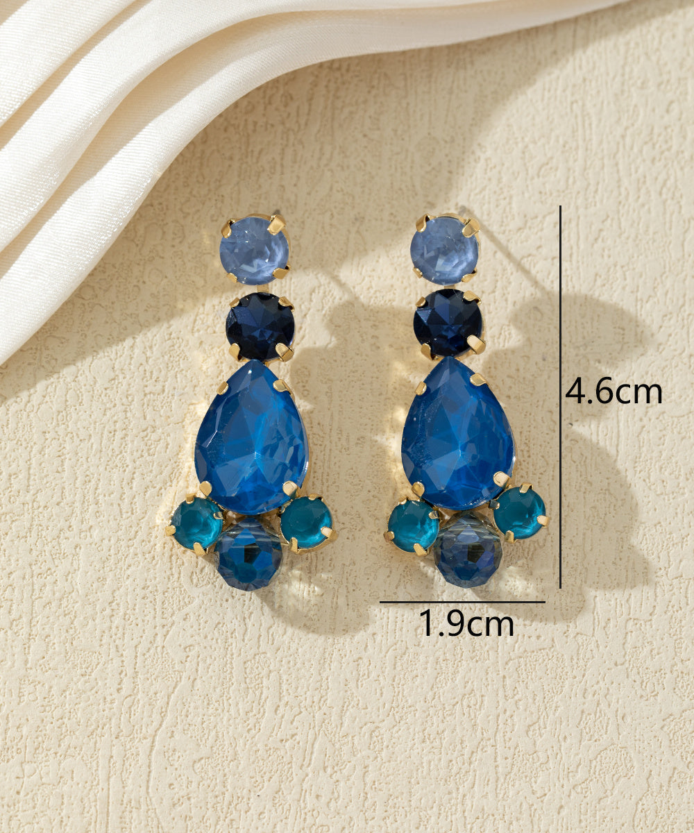 Boucles d’oreilles pendantes en verre facetté – 27AHBOL030