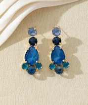 Boucles d’oreilles pendantes en verre facetté – 27AHBOL030