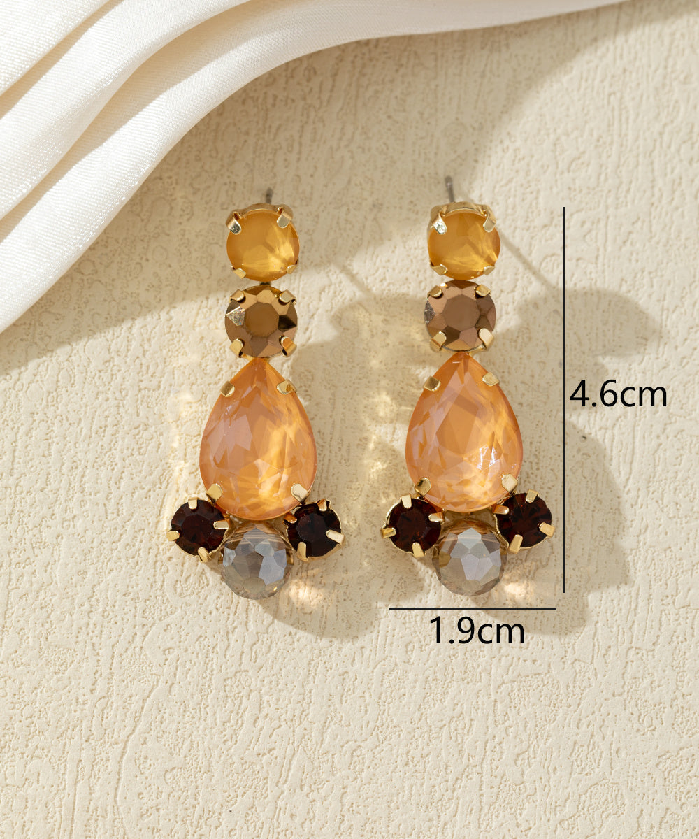 Boucles d’oreilles pendantes en verre facetté – 27AHBOL030