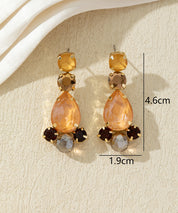 Boucles d’oreilles pendantes en verre facetté – 27AHBOL030