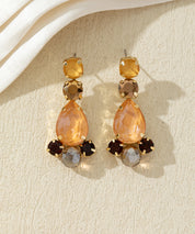 Boucles d’oreilles pendantes en verre facetté – 27AHBOL030