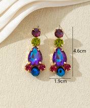Boucles d’oreilles pendantes en verre facetté – 27AHBOL030