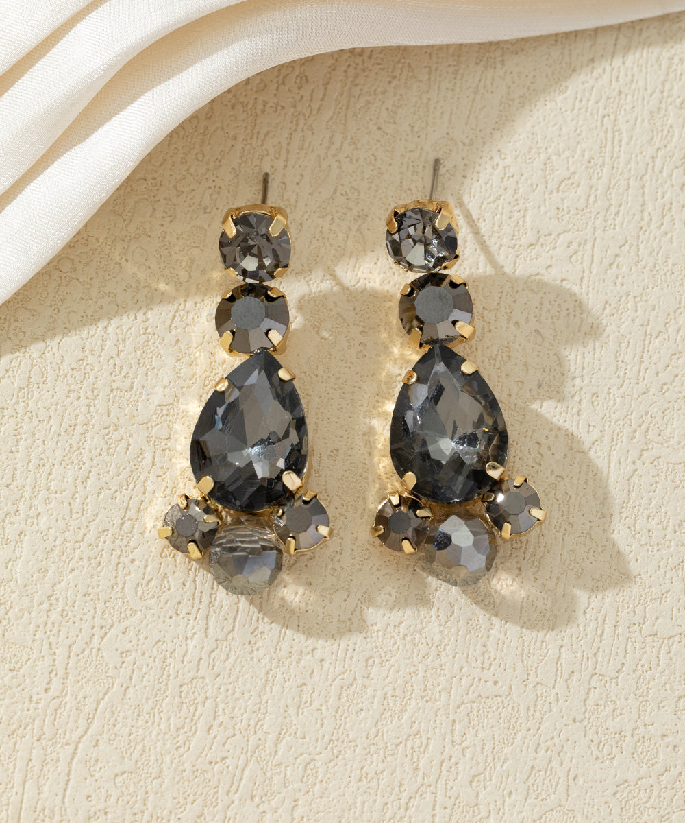 Boucles d’oreilles pendantes en verre facetté – 27AHBOL030