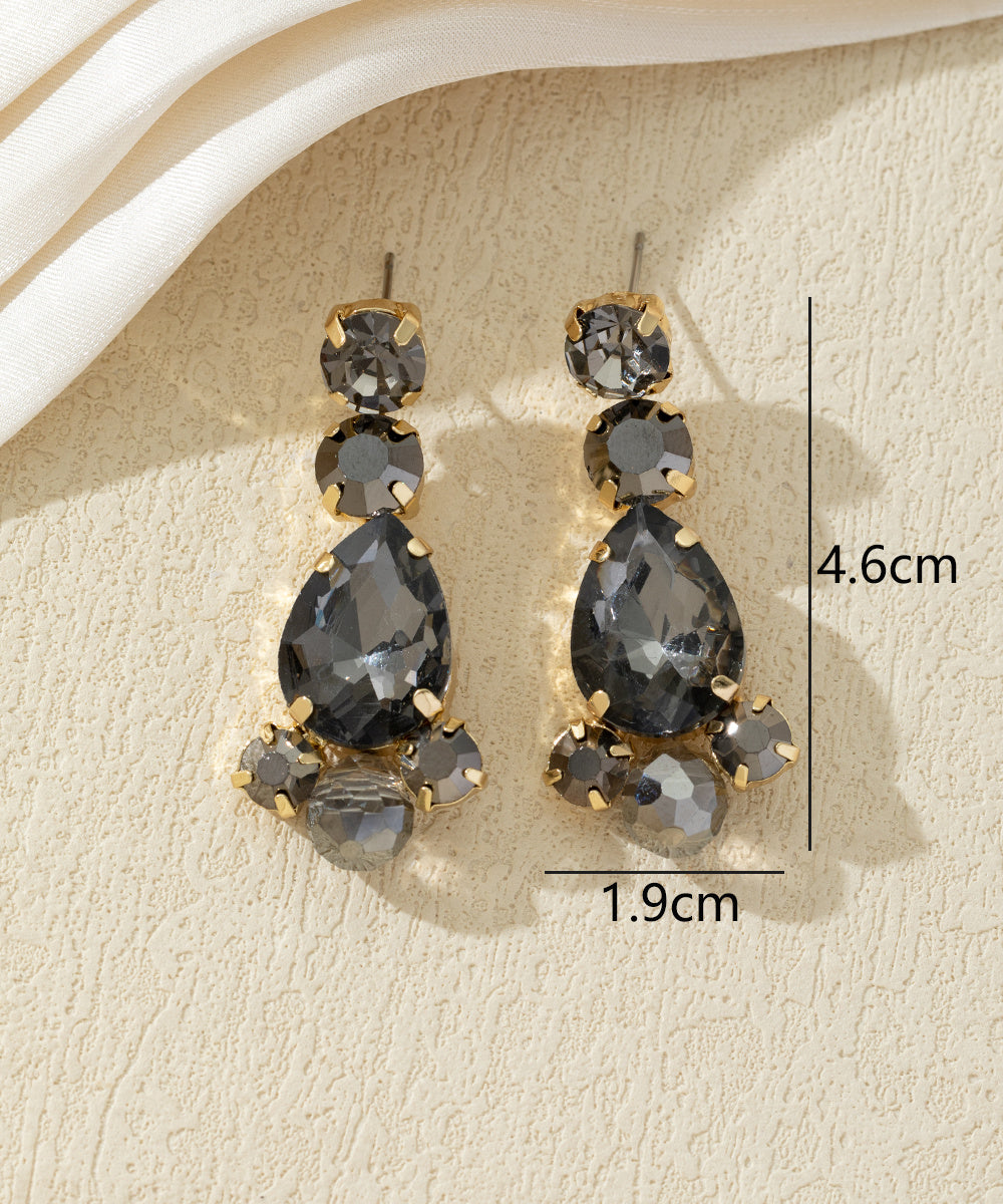 Boucles d’oreilles pendantes en verre facetté – 27AHBOL030