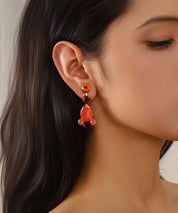 Boucles d’oreilles pendantes en verre facetté – 27AHBOL030