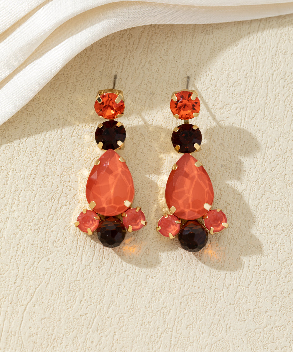 Boucles d’oreilles pendantes en verre facetté – 27AHBOL030