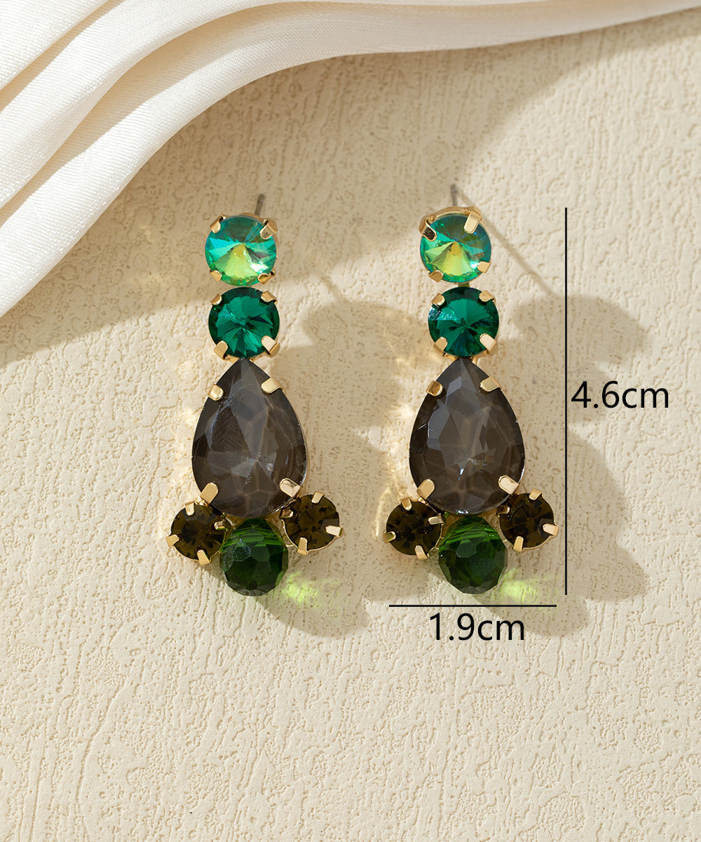 Boucles d’oreilles pendantes en verre facetté – 27AHBOL030