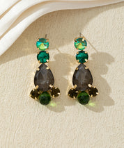 Boucles d’oreilles pendantes en verre facetté – 27AHBOL030