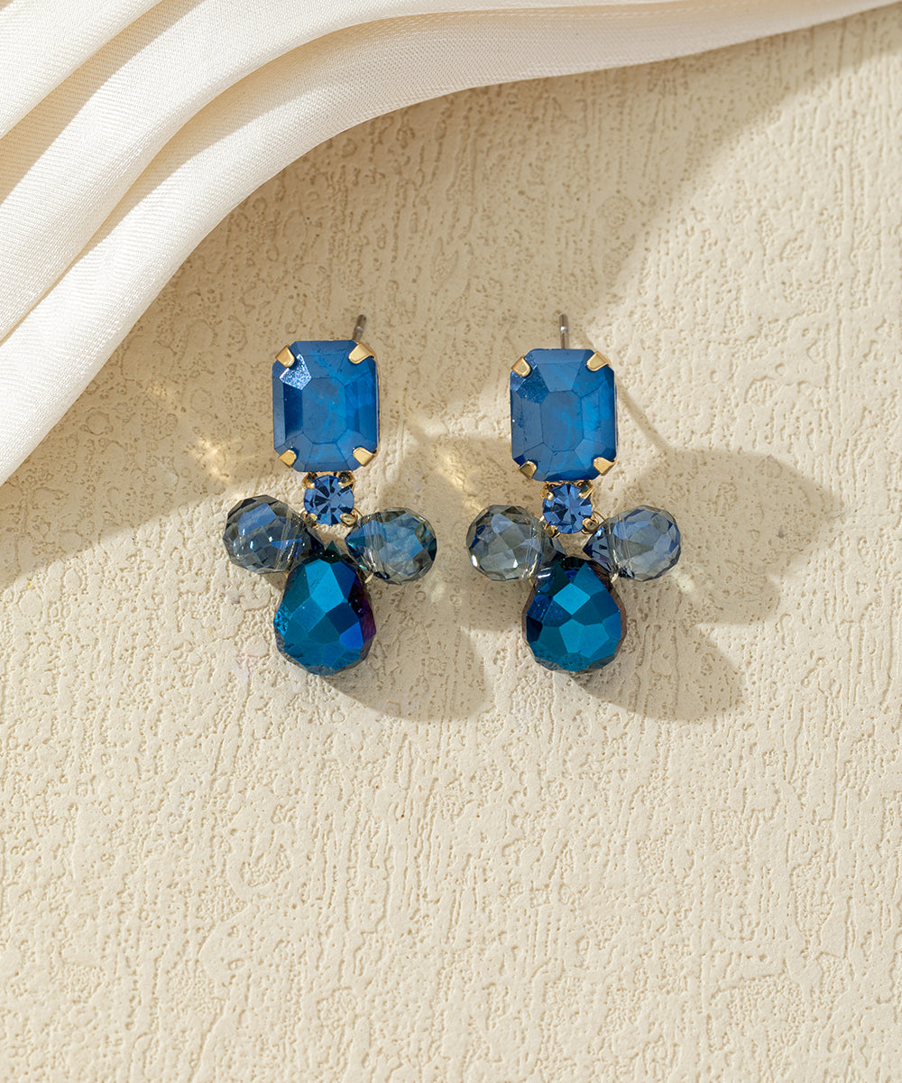 Boucles d’oreilles pendantes colorées en verre – 27AHBOL031