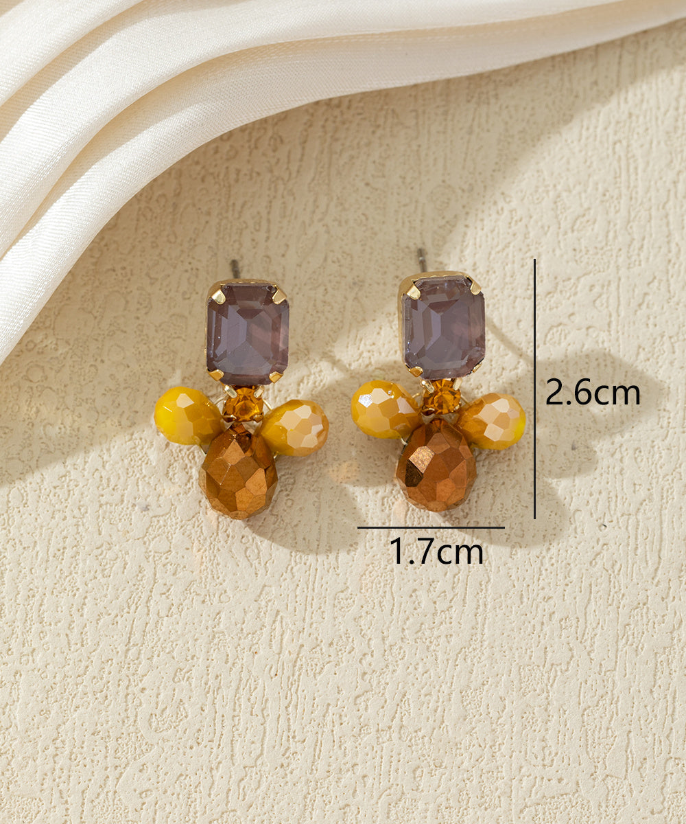 Boucles d’oreilles pendantes colorées en verre – 27AHBOL031