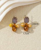 Boucles d’oreilles pendantes colorées en verre – 27AHBOL031