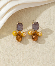 Boucles d’oreilles pendantes colorées en verre – 27AHBOL031