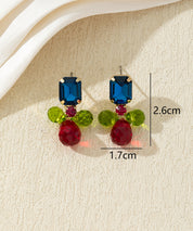 Boucles d’oreilles pendantes colorées en verre – 27AHBOL031