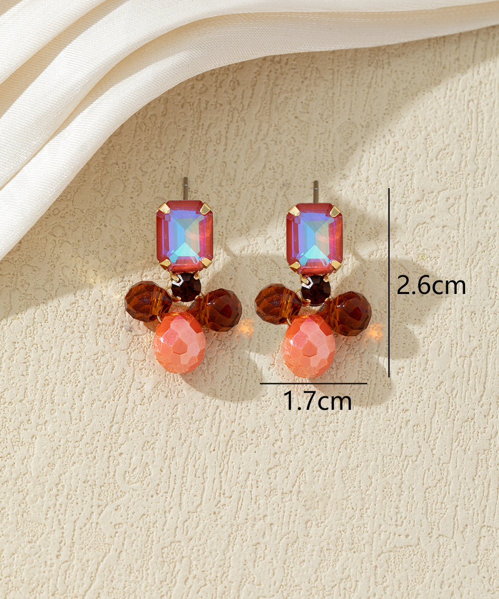 Boucles d’oreilles pendantes colorées en verre – 27AHBOL031