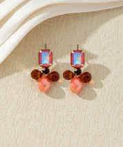 Boucles d’oreilles pendantes colorées en verre – 27AHBOL031