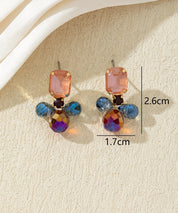 Boucles d’oreilles pendantes colorées en verre – 27AHBOL031
