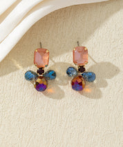 Boucles d’oreilles pendantes colorées en verre – 27AHBOL031