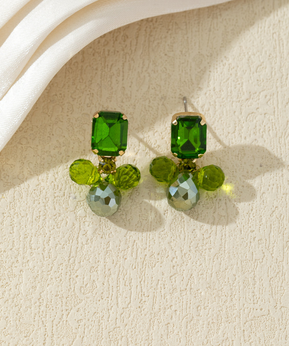 Boucles d’oreilles pendantes colorées en verre – 27AHBOL031