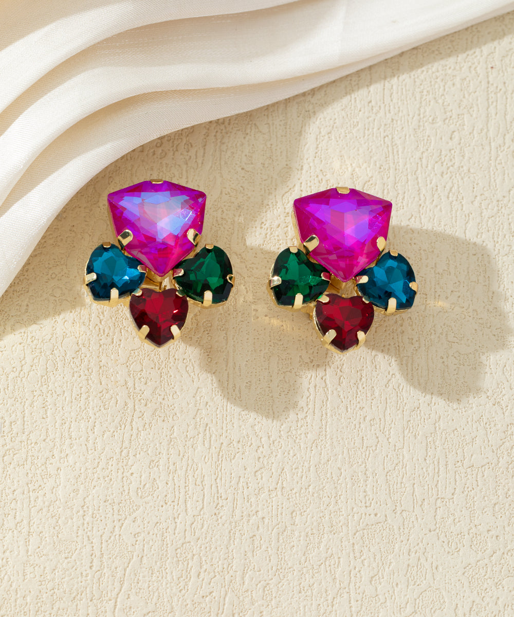 Boucles d’oreilles clips ornées de strass – 27AHBOL034
