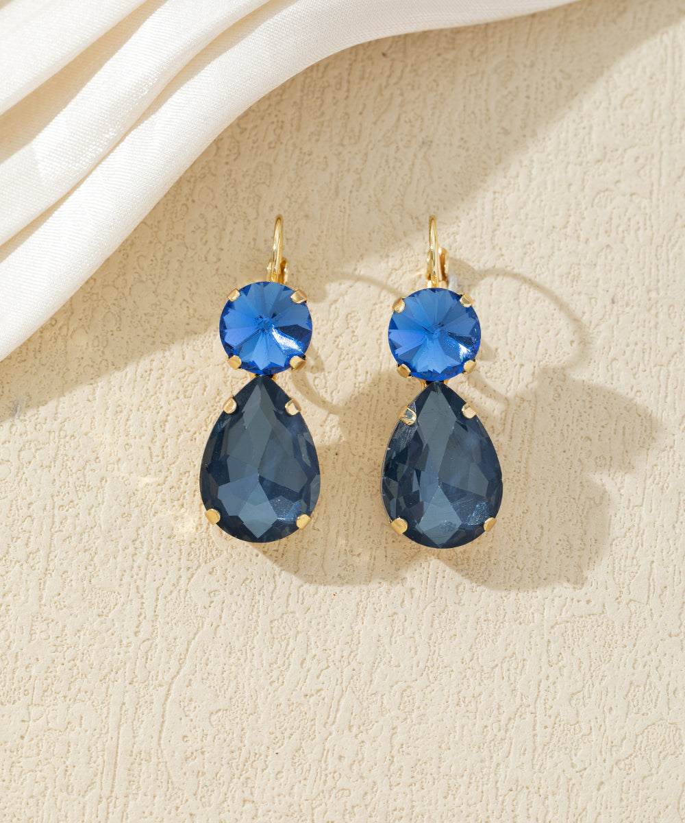 Boucles d’oreilles pendantes pierres facettées – 27AHBOL045