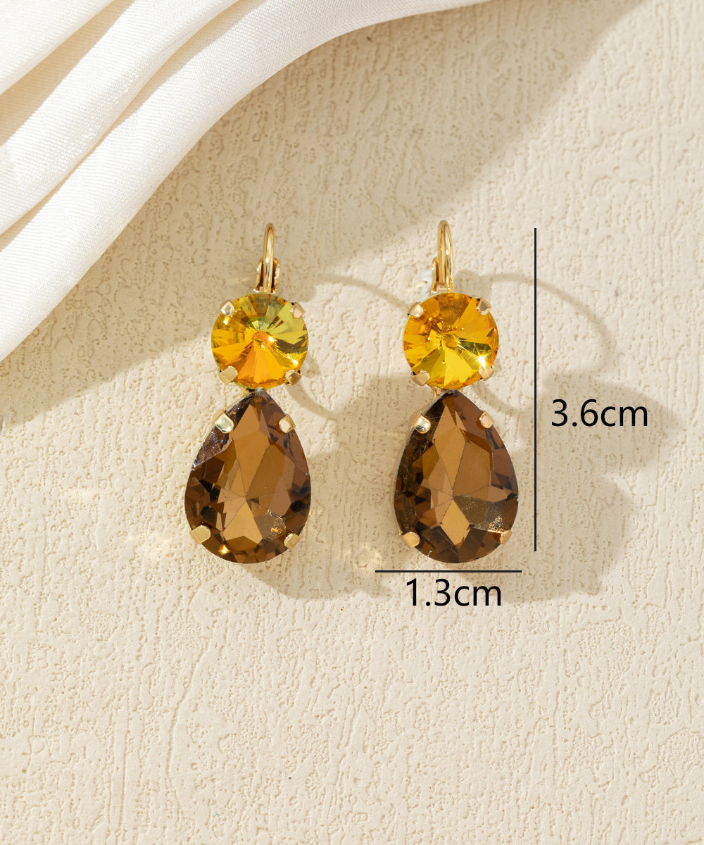 Boucles d’oreilles pendantes pierres facettées – 27AHBOL045