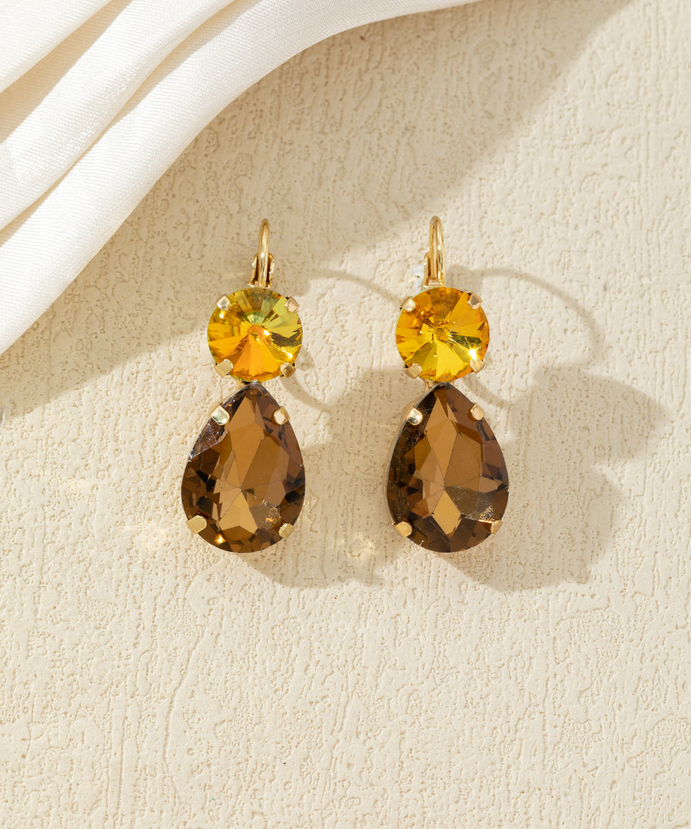 Boucles d’oreilles pendantes pierres facettées – 27AHBOL045