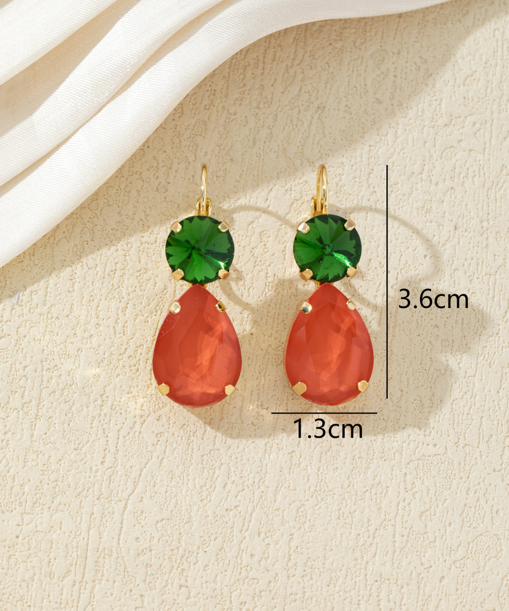 Boucles d’oreilles pendantes pierres facettées – 27AHBOL045