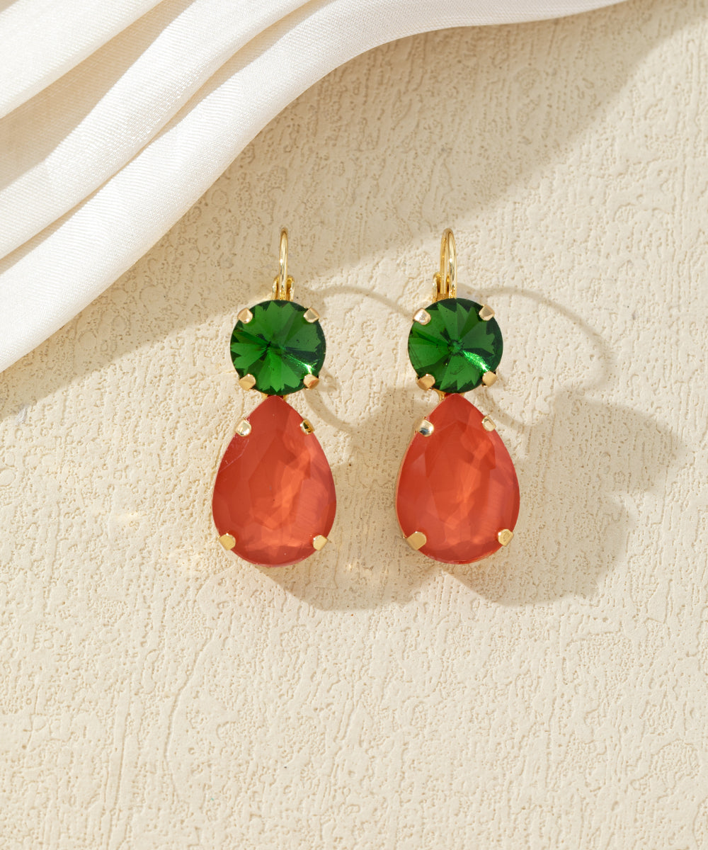 Boucles d’oreilles pendantes pierres facettées – 27AHBOL045