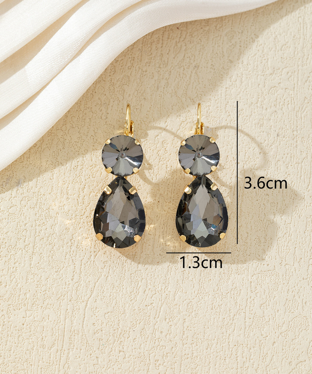 Boucles d’oreilles pendantes pierres facettées – 27AHBOL045