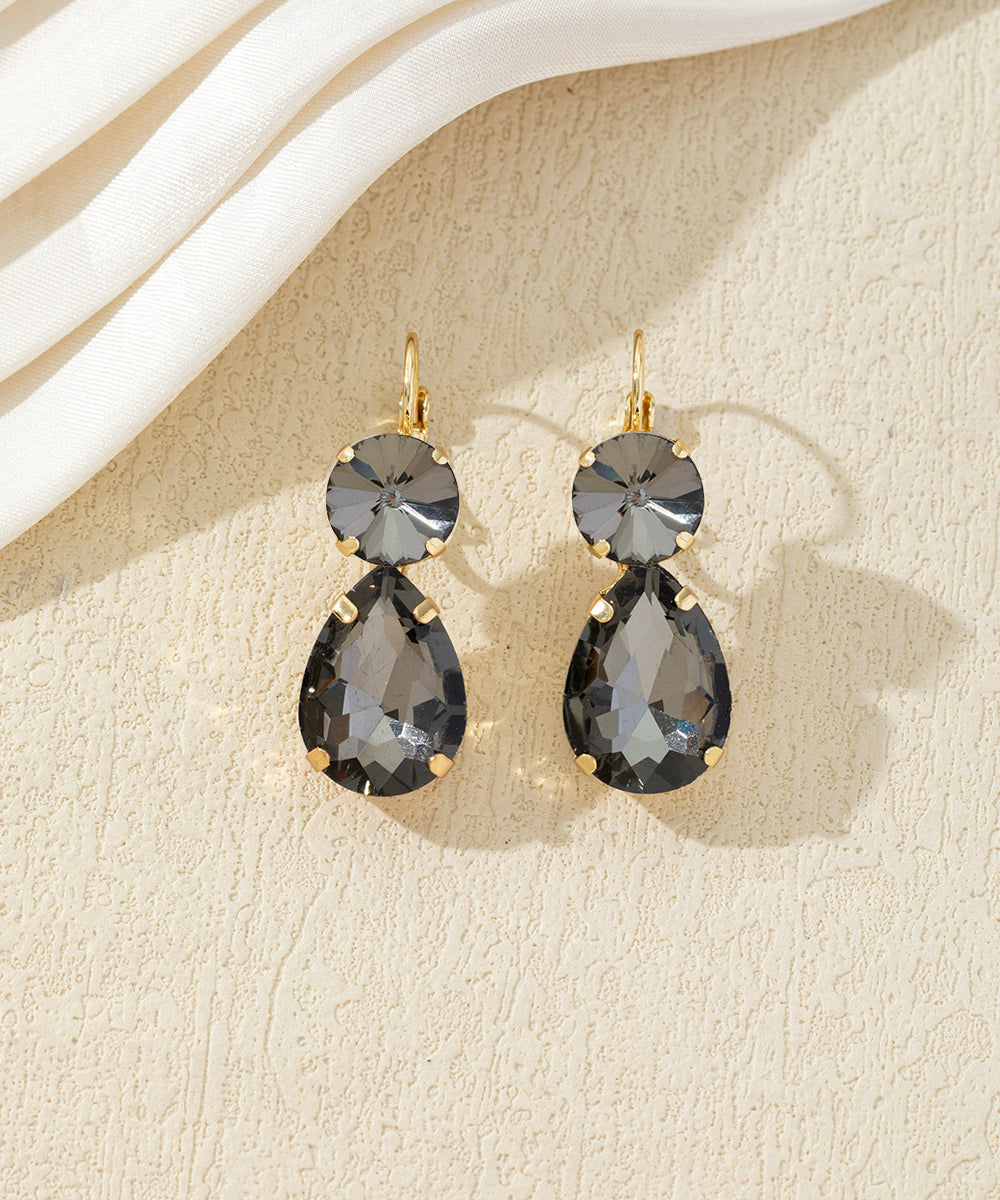 Boucles d’oreilles pendantes pierres facettées – 27AHBOL045