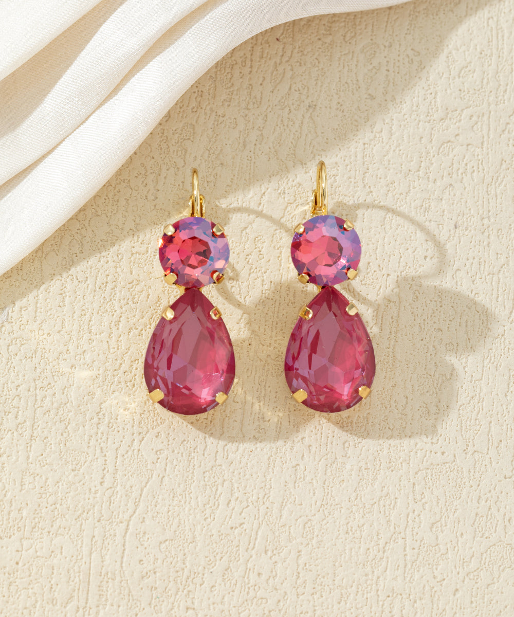 Boucles d’oreilles pendantes pierres facettées – 27AHBOL045