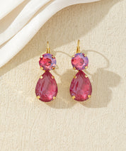 Boucles d’oreilles pendantes pierres facettées – 27AHBOL045