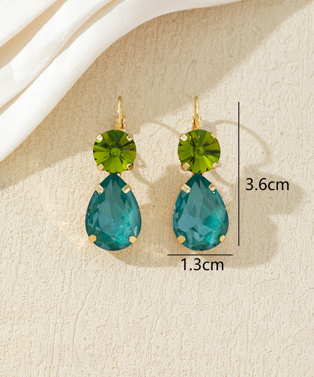 Boucles d’oreilles pendantes pierres facettées – 27AHBOL045