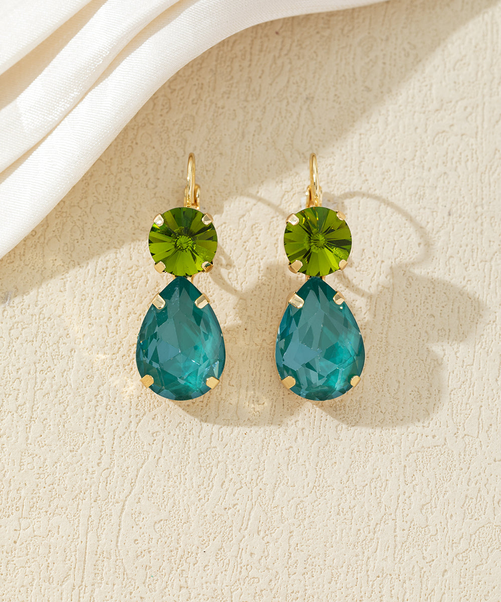 Boucles d’oreilles pendantes pierres facettées – 27AHBOL045