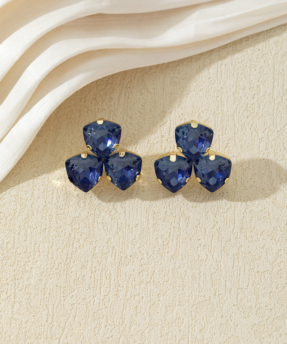 Boucles d’oreilles puces à pierres facettées – 27AHBOL046